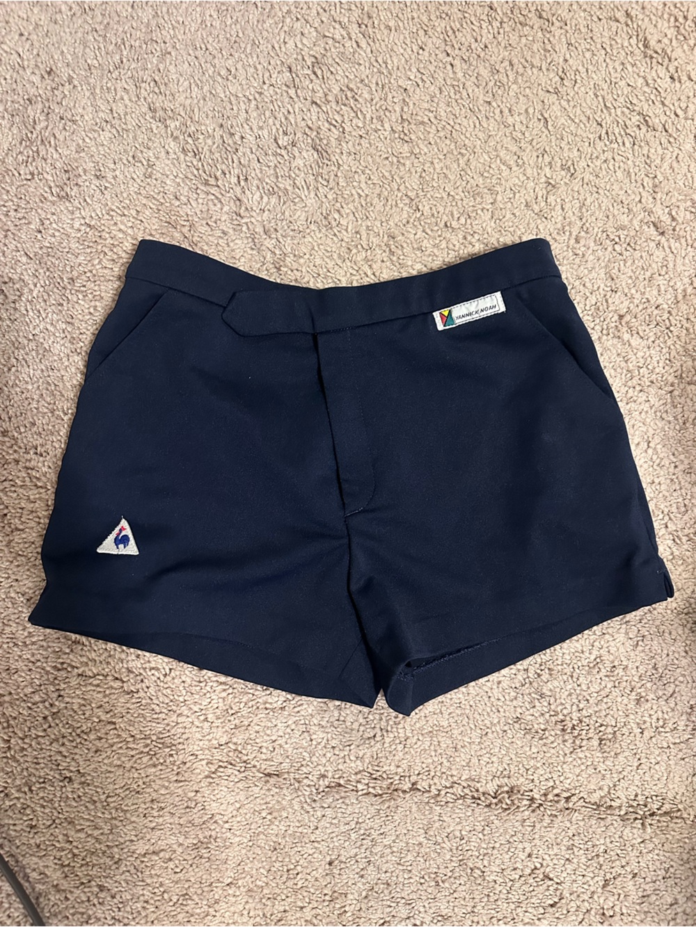 Le Coq Sportif Navy Blue Athletic Shorts with Small Logo